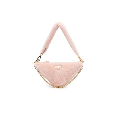PRADA MINI SHEARLING TRIANGLE SATCHEL 1NQ044 (28*16*7cm) 